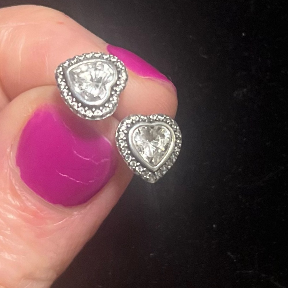 Elevated Heart stud earrings sterling silver